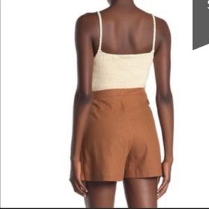 June &Hudson high waist linen brown shorts NWT